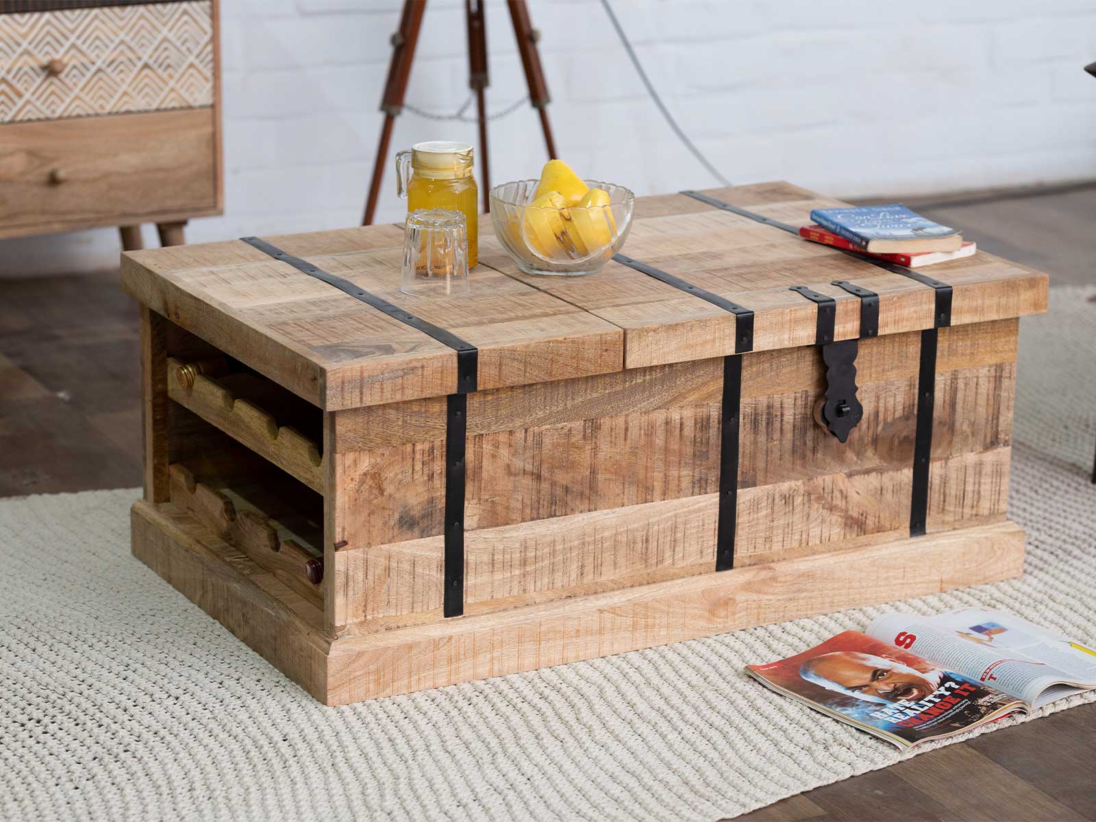 Solid Wood Storage Trunk