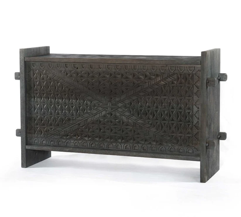 Wooden Solid Black Storage Trunk - Image 2