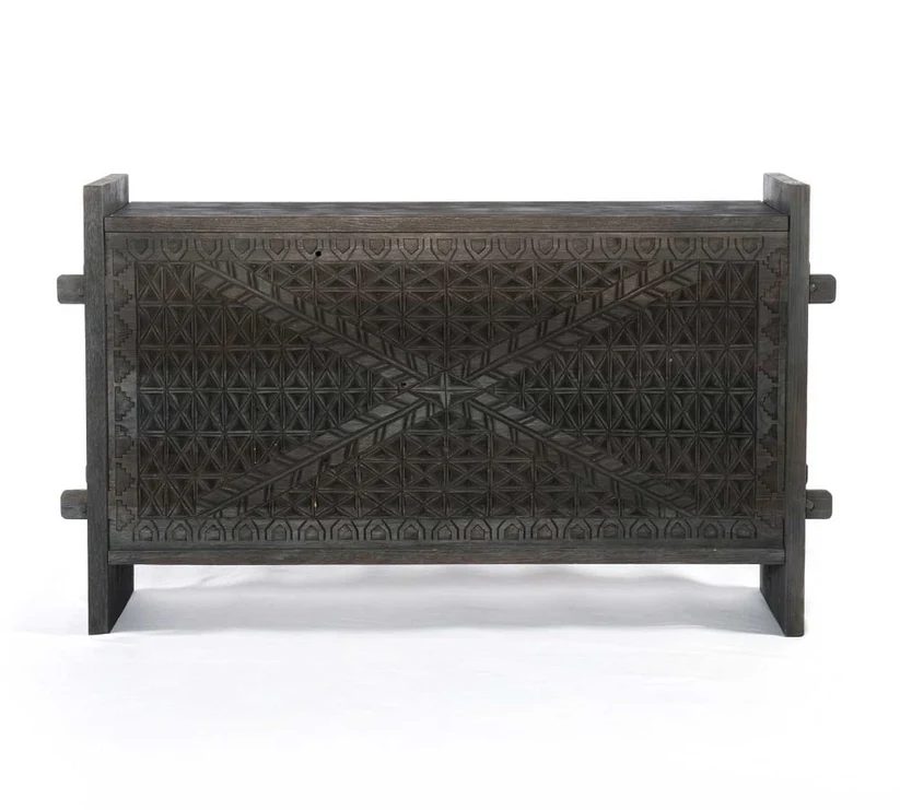 Wooden Solid Black Storage Trunk - Image 3