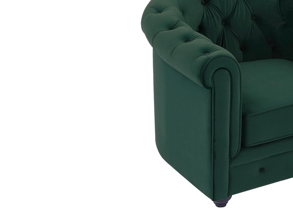 Comfywood Emerald Chesterfield Sofa – Green Velvet - Image 2