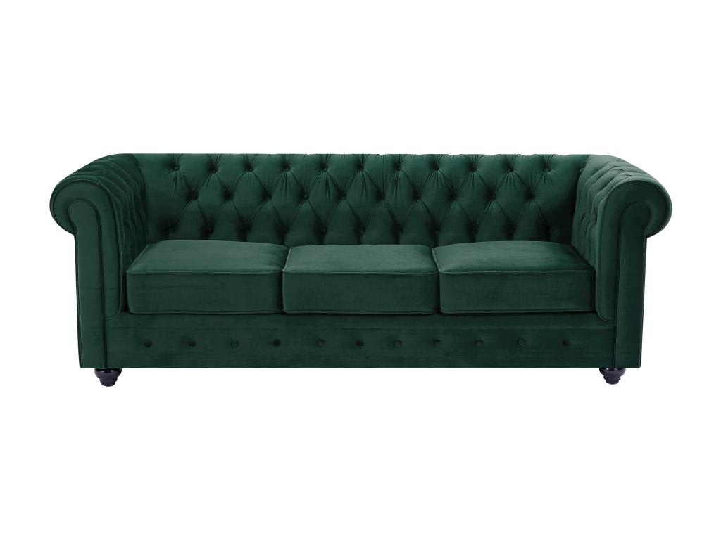 Comfywood Emerald Chesterfield Sofa – Green Velvet - Image 4