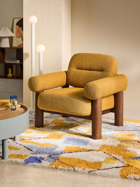Comfywood Golden Rounded Lounge Armchair
